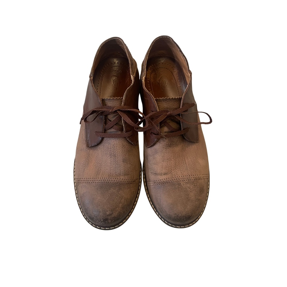 OluKai Walino Leather Oxford Shoes Brown Cap Toe Mens 9